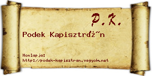 Podek Kapisztrán névjegykártya
